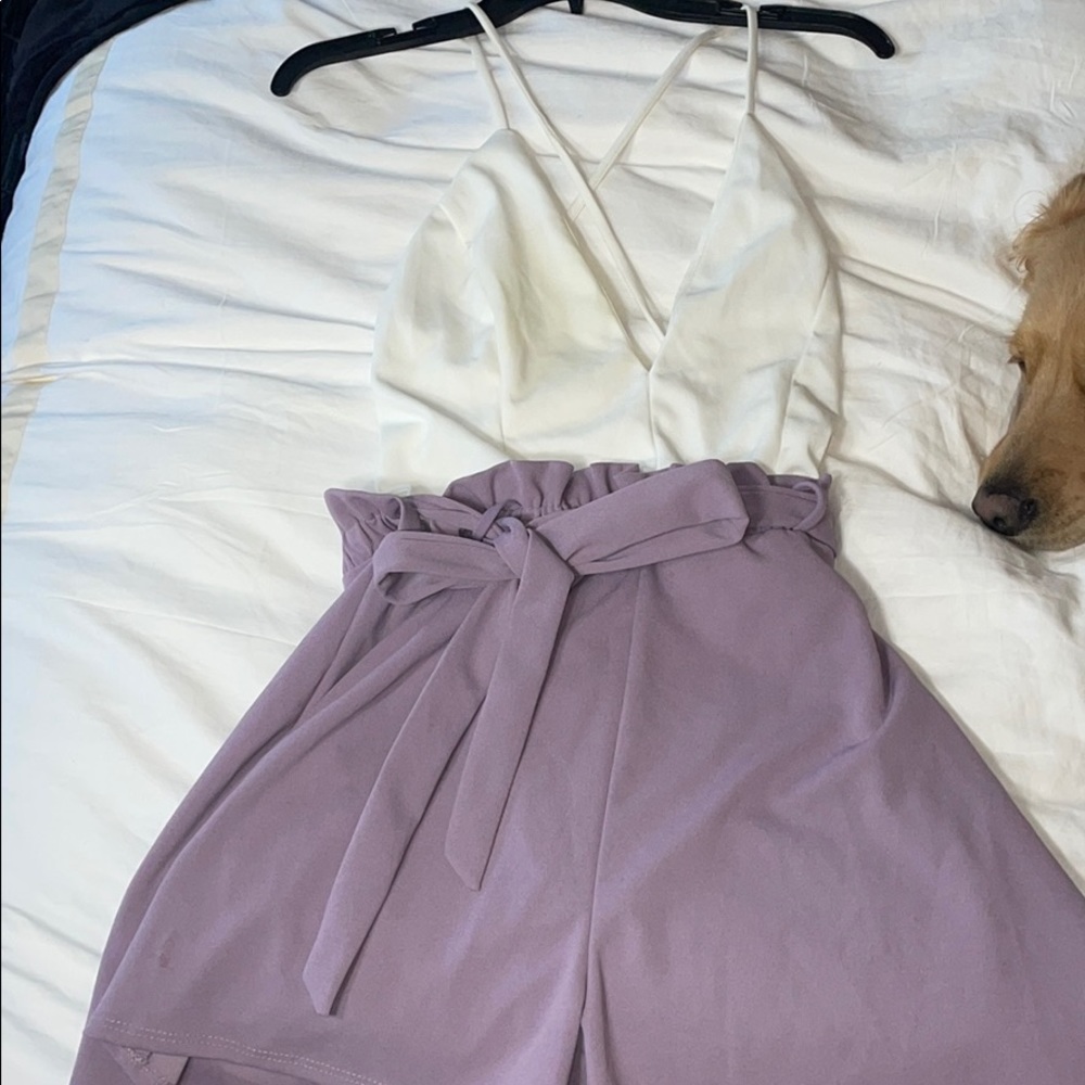 Super cute hi waisted purple romper